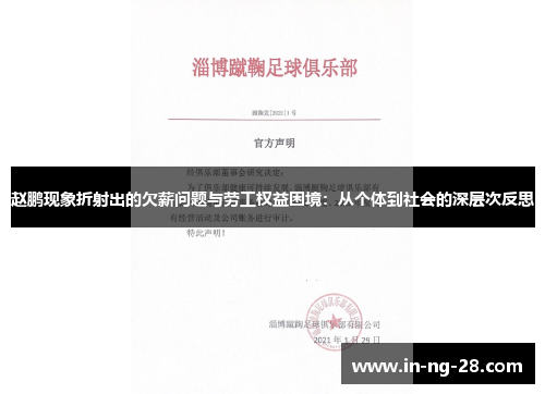 赵鹏现象折射出的欠薪问题与劳工权益困境：从个体到社会的深层次反思